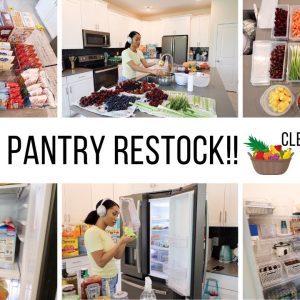 FAMILY OF 4 FRIDGE & PANTRY RESTOCK // CLEAN & ORGANIZE WITH ME// Jessica Tull cleaning motivation