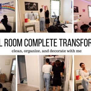 TEEN GIRL COMPLETE ROOM TRANSFORMATION // CLEAN, ORGANIZE & DECOARATE WITH ME // Jessica Tull